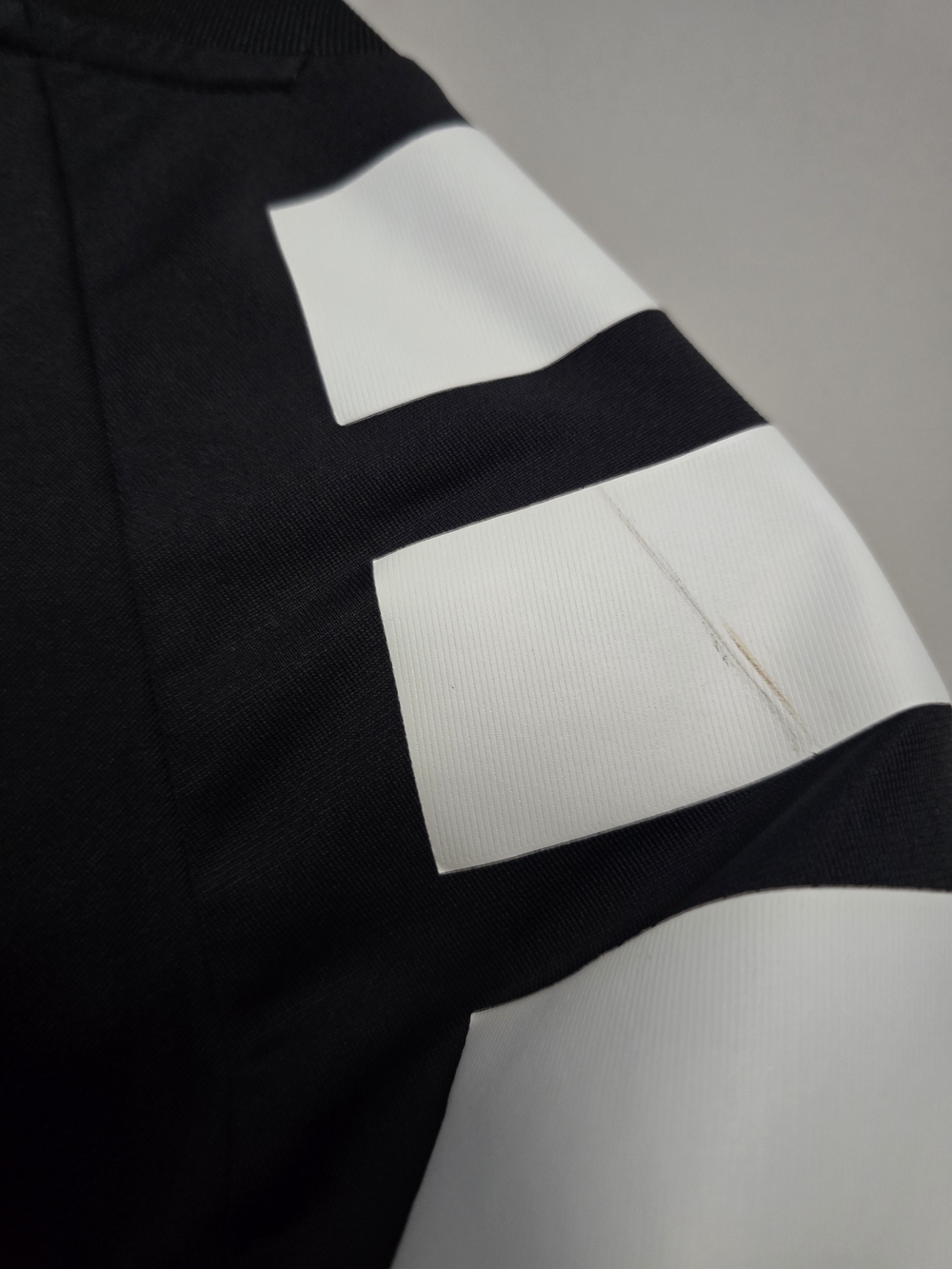 Adidas Men’s Black Short-Sleeve Athletic Tee with White Shoulder Stripes - Picture 9 of 9